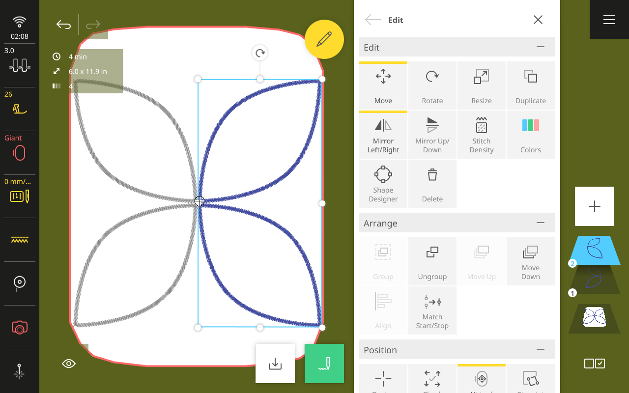 duplicate design and mirror