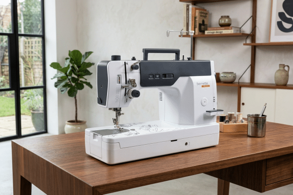 bernette 08 Straight Stitch signed machine on table - Project Runway