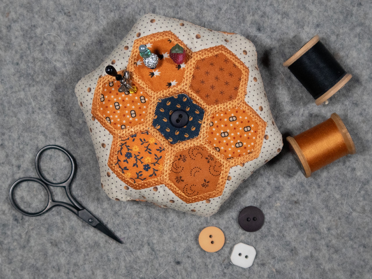 final hexagon pincushion