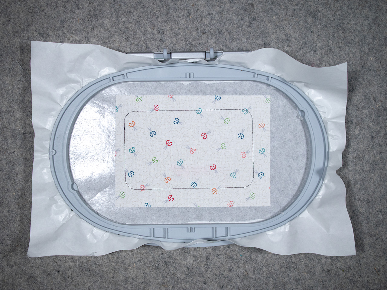 stitch the rectangle shape